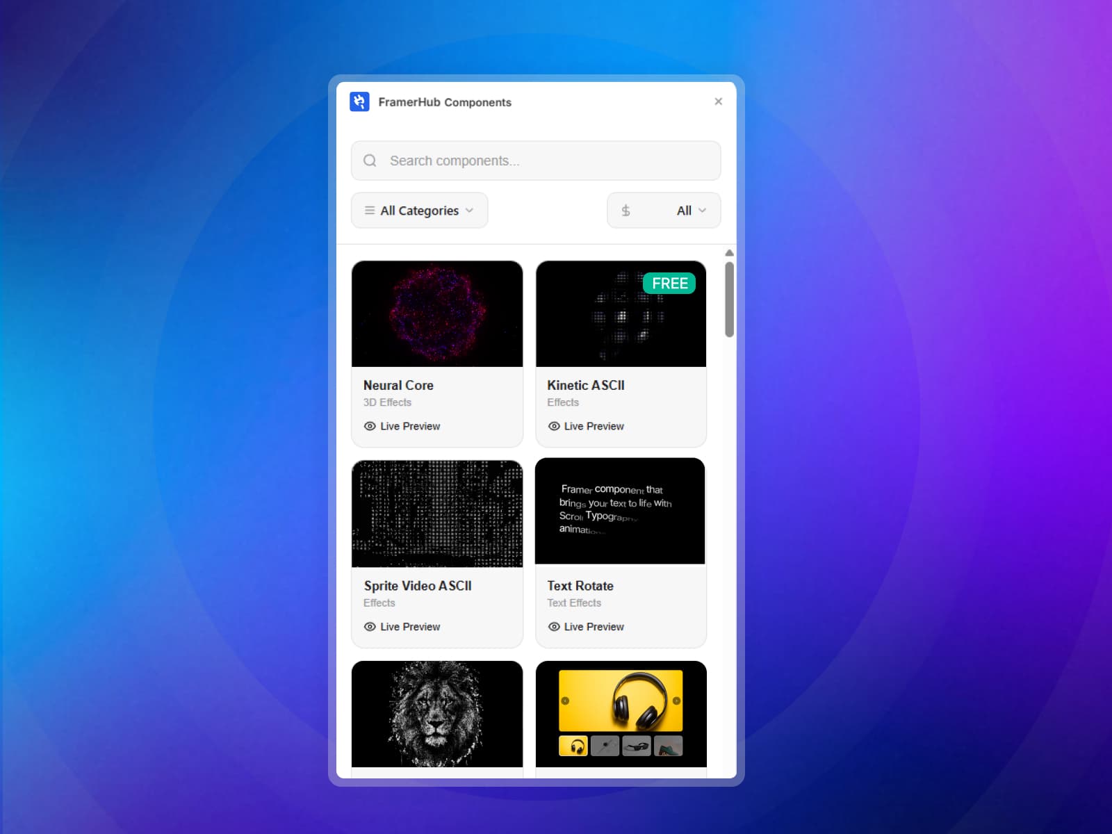 FramerHub Components