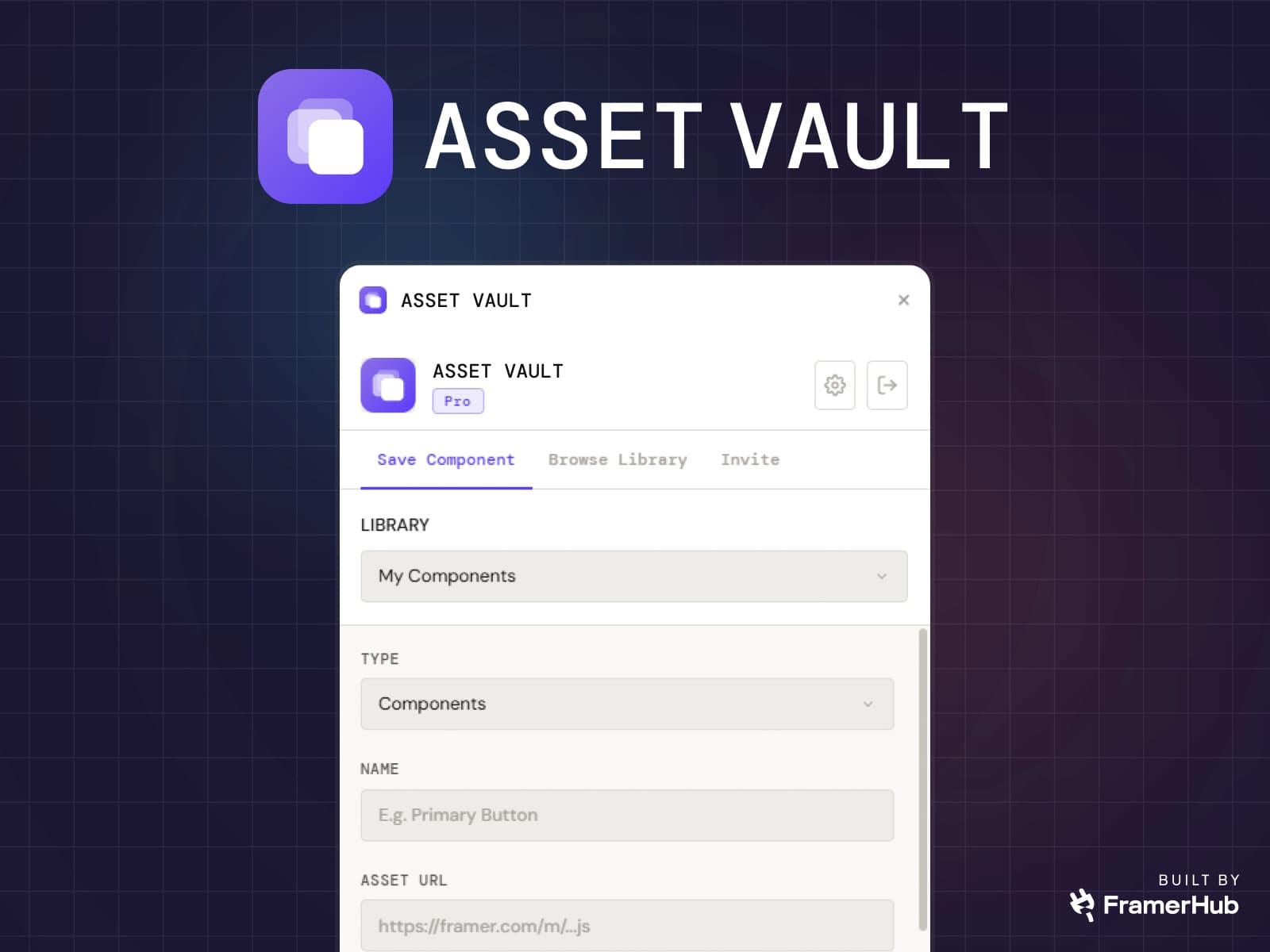 Asset Vault — Save and share Framer assets