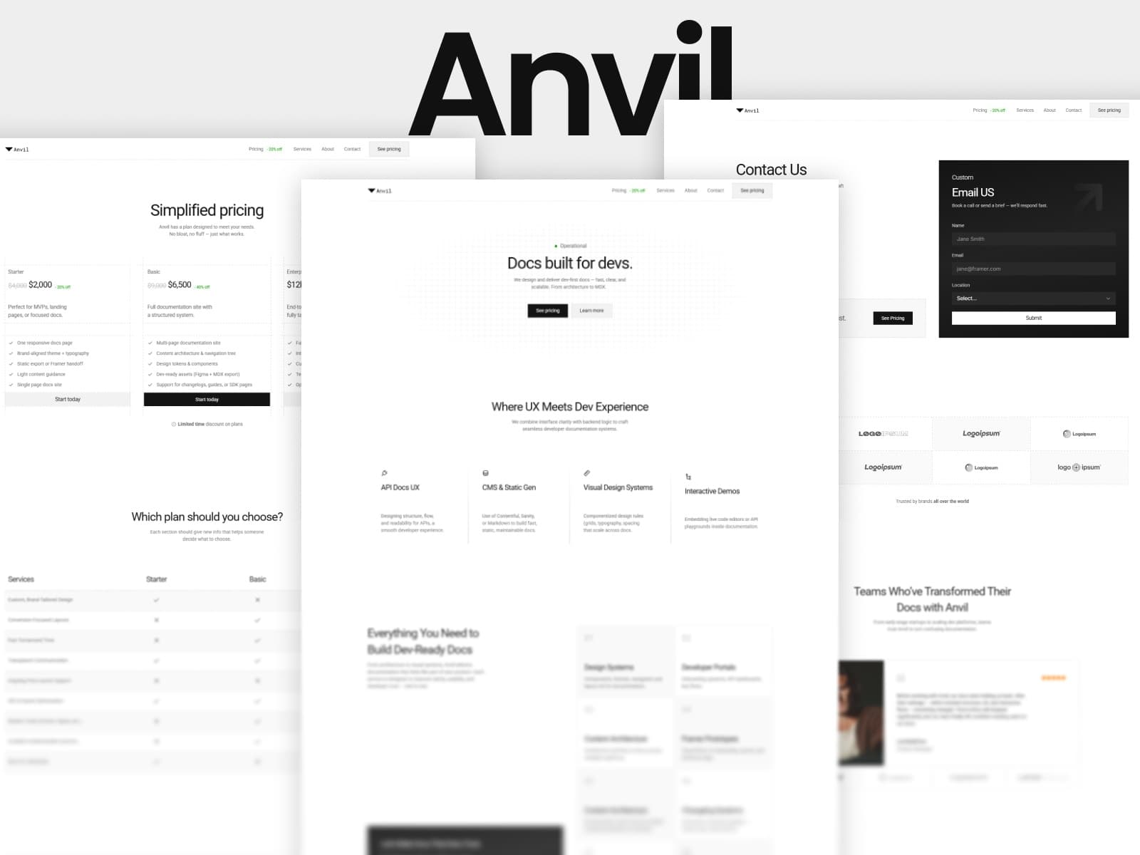 Anvill — Developer focused agency website