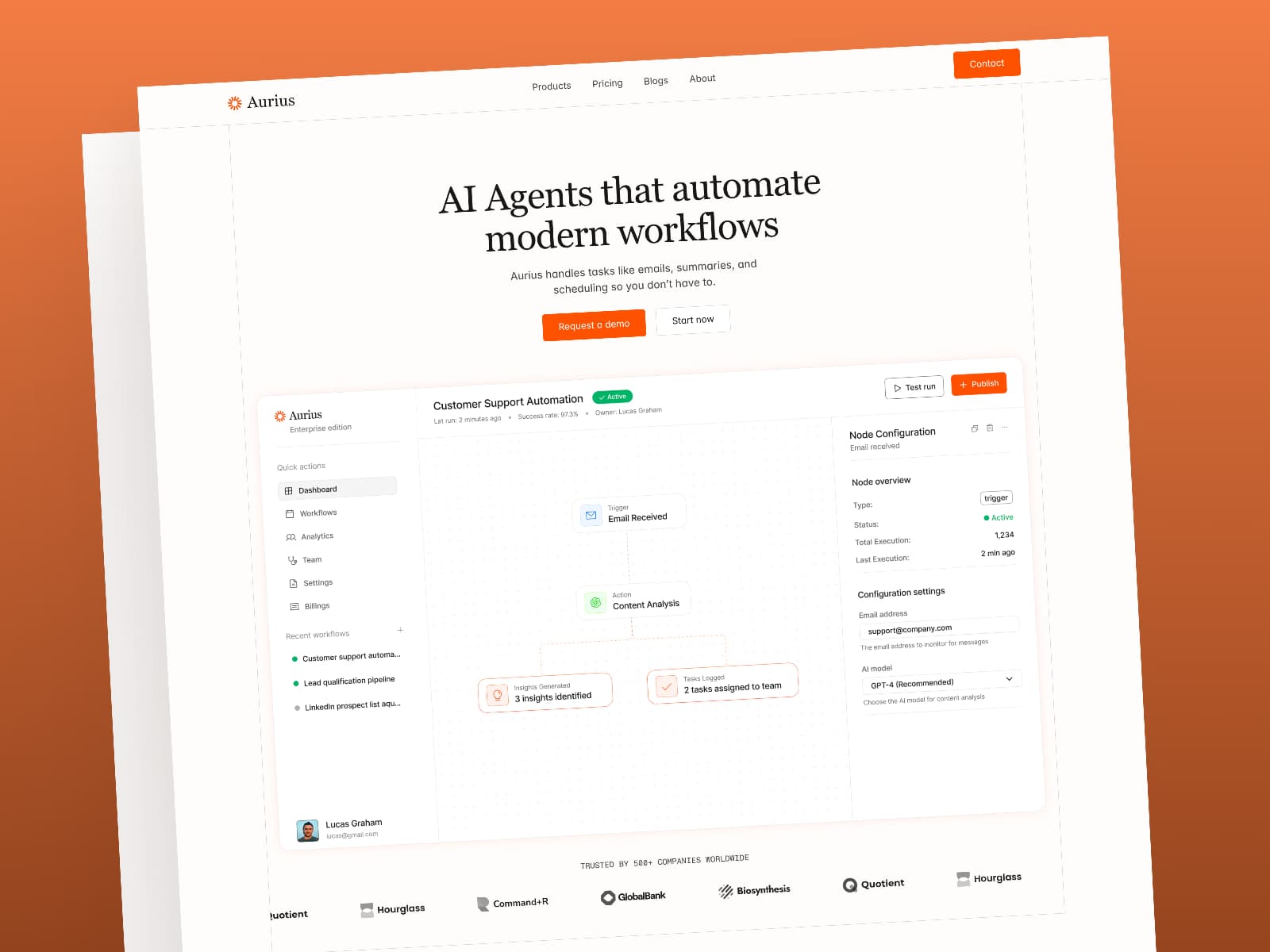 Aurius — SaaS Website Template