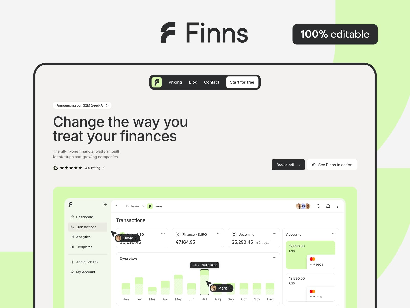 Finns — 100% editable SaaS template