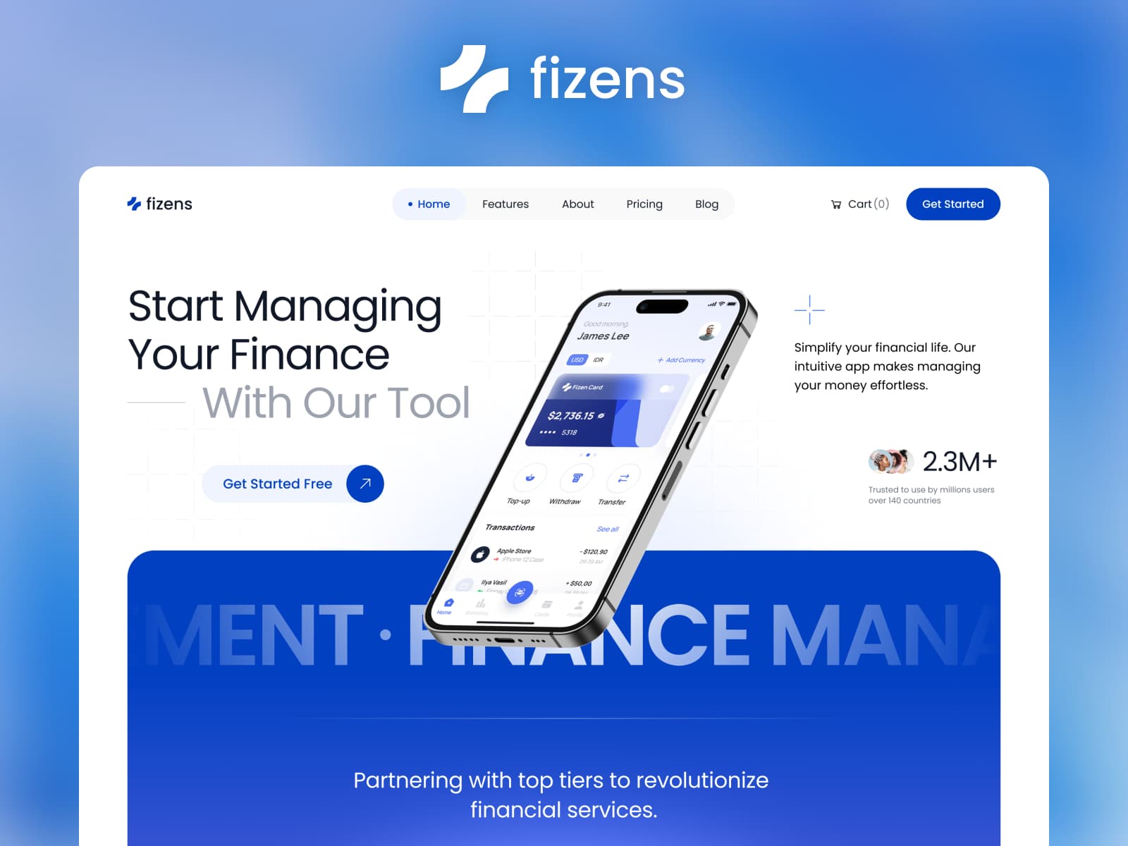 Fizens — The Ultimate Finance SAAS Website