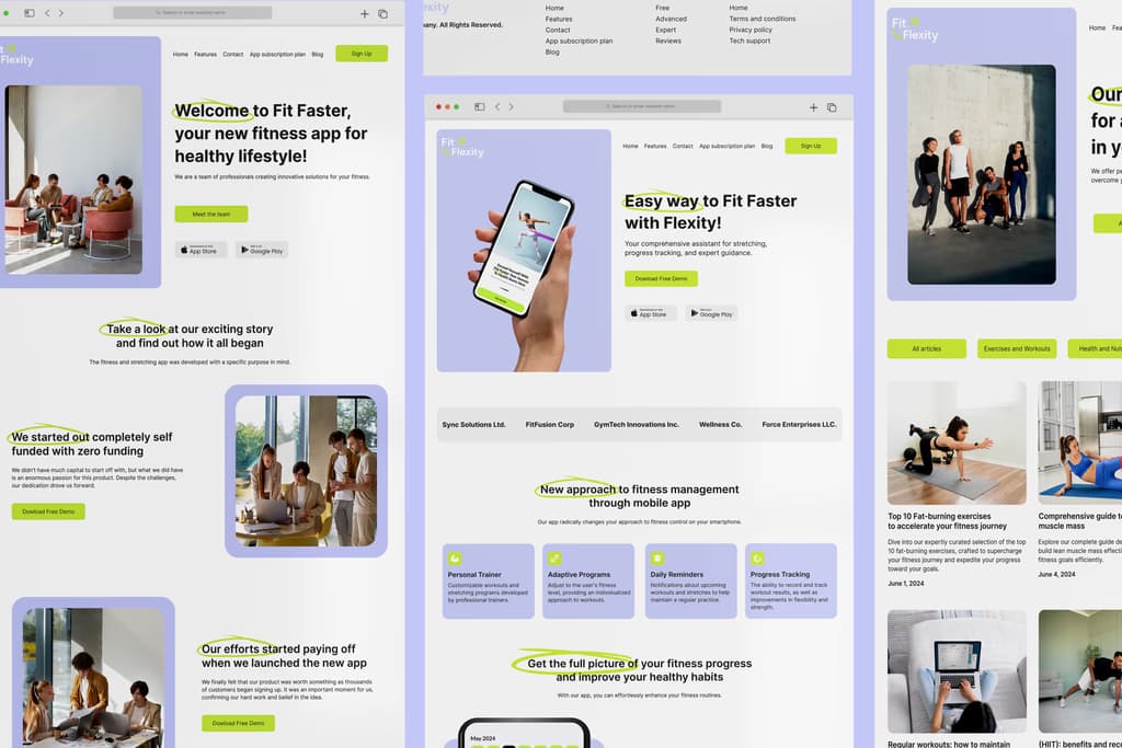 Flexity Fitness Mobile App - Framer Template