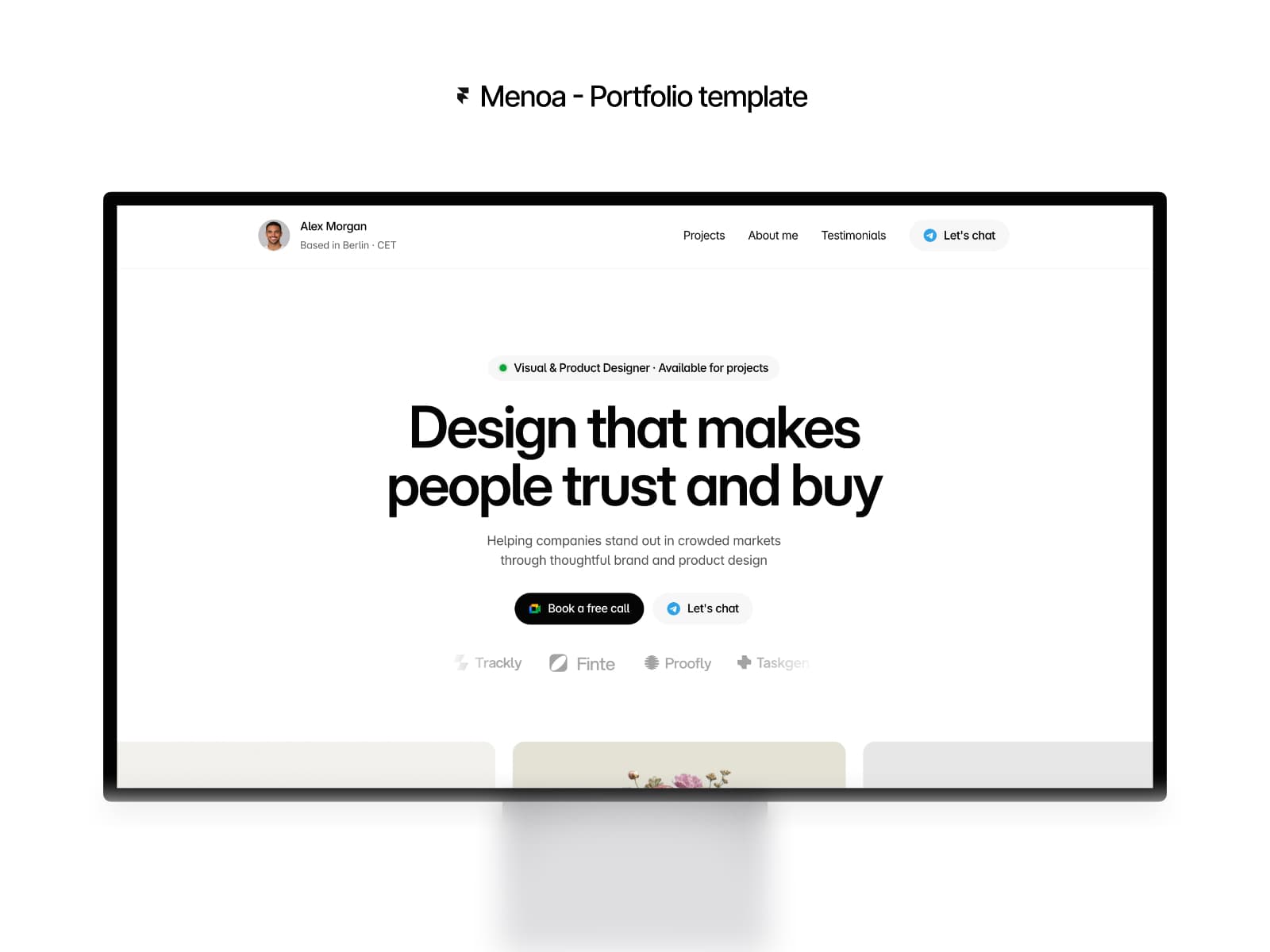 Menoa — Framer Portfolio Template