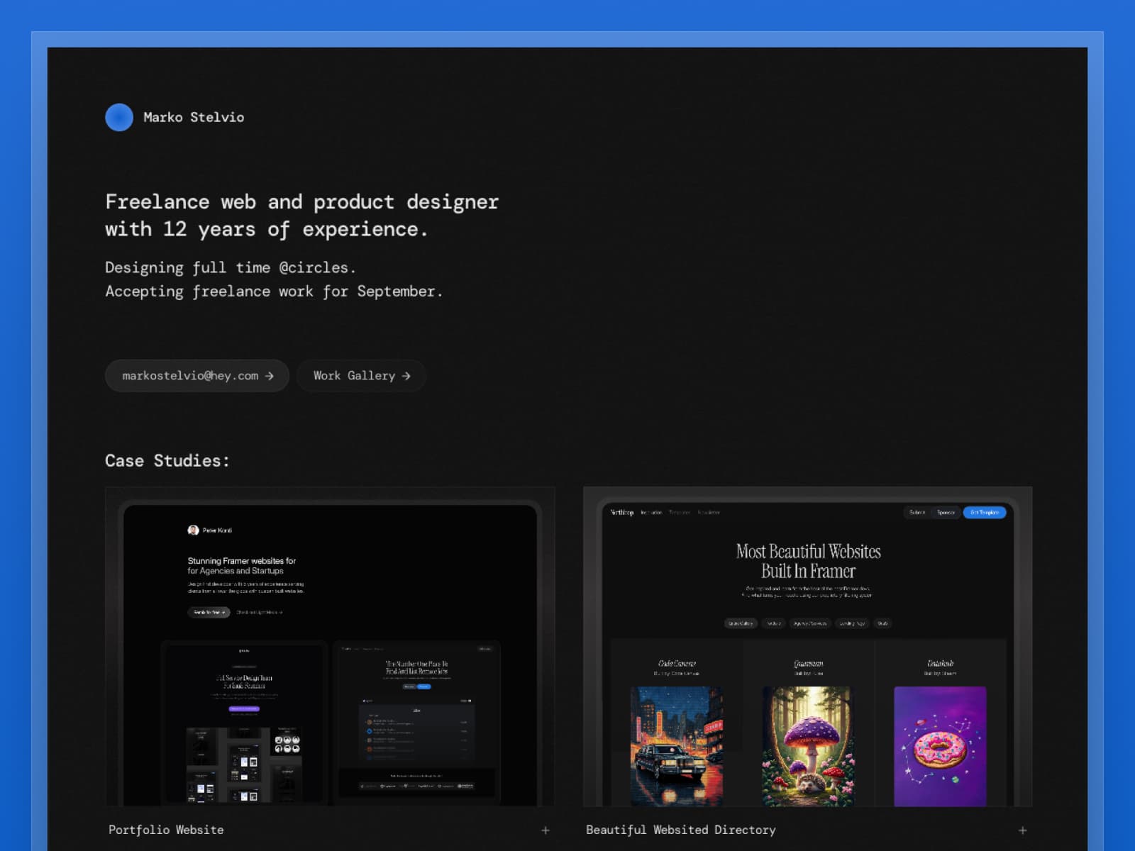 Stelvio — Minimal Portfolio Template