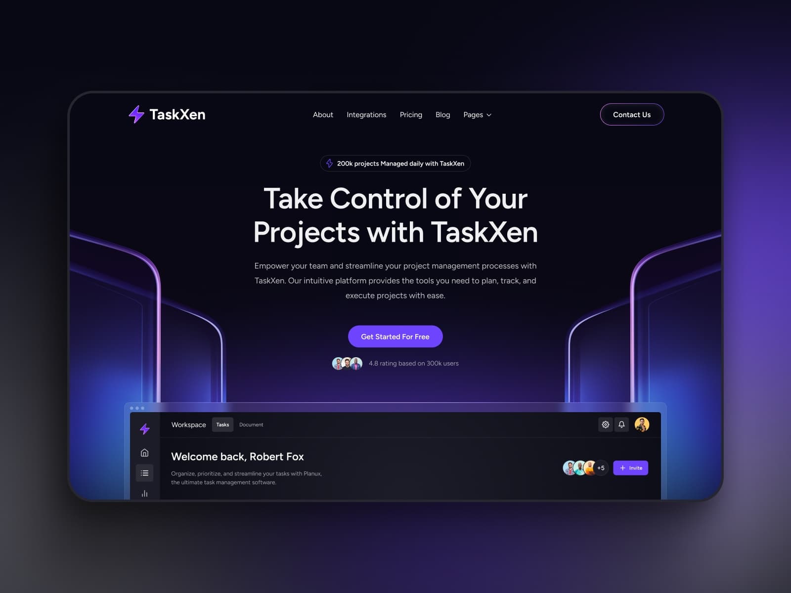 TaskXen — Productivity SaaS Framer Template